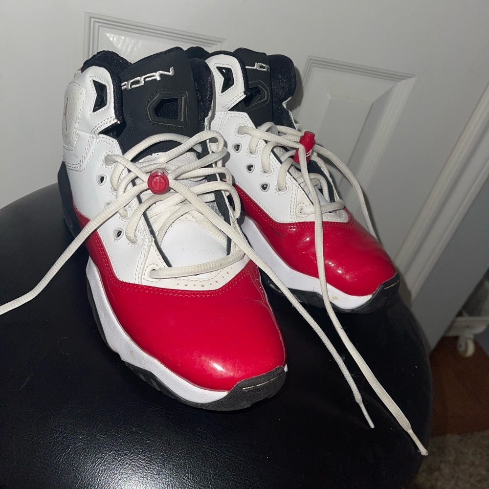 Jordan Kids Red and White Sneakers